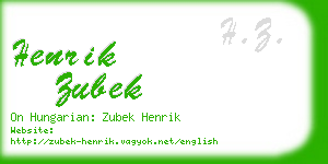 henrik zubek business card